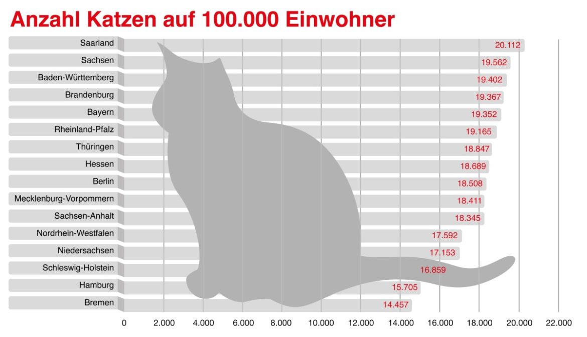 Infografik Katzen pro Einwohner nach Bundesländern