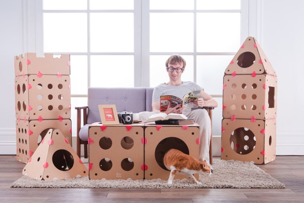 Katzenkartons von Box Kitty im Zimmer